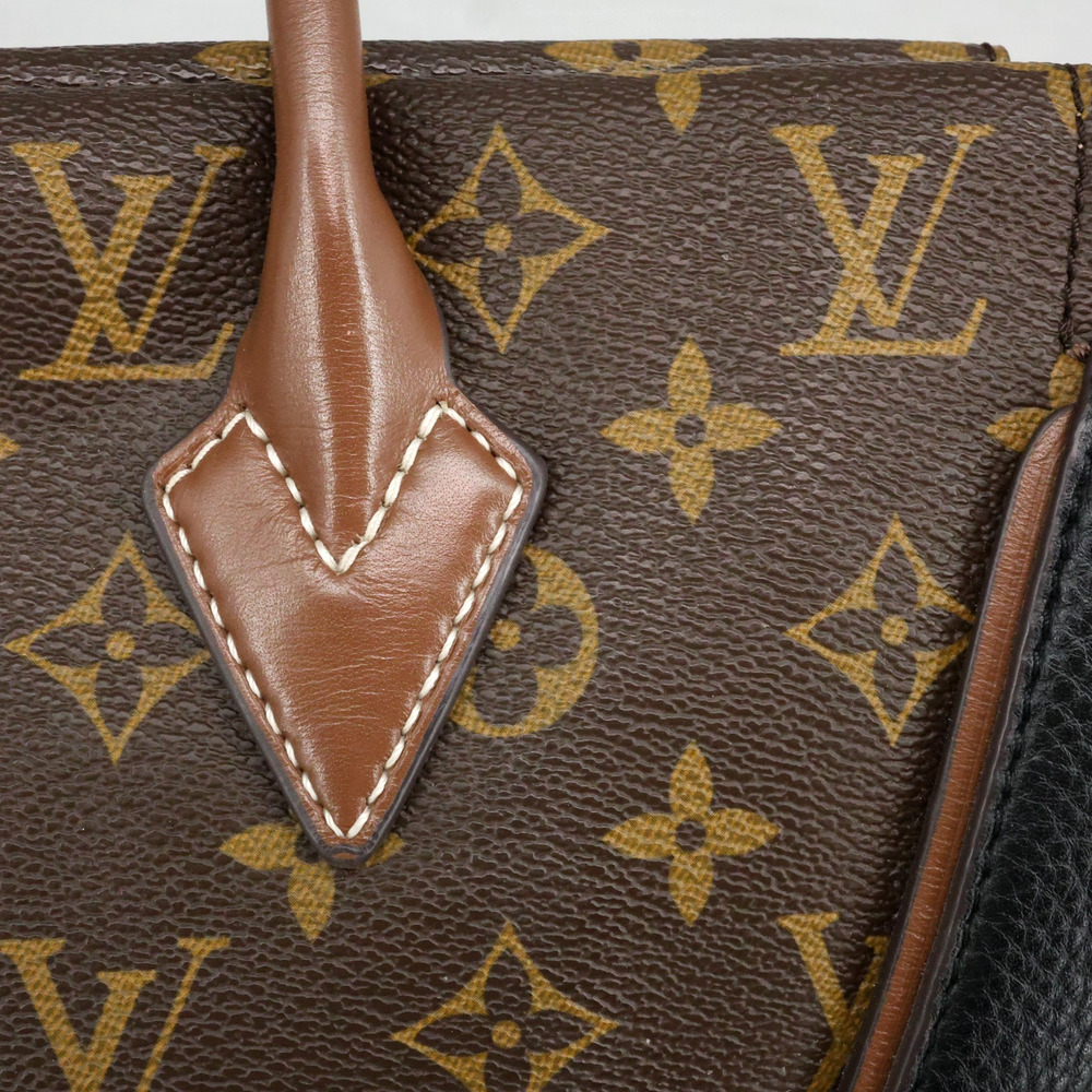 Louis Vuitton Bag W PM Tote Monogram Brown Black Pebbled Leather Handbag - Picture 8 of 16